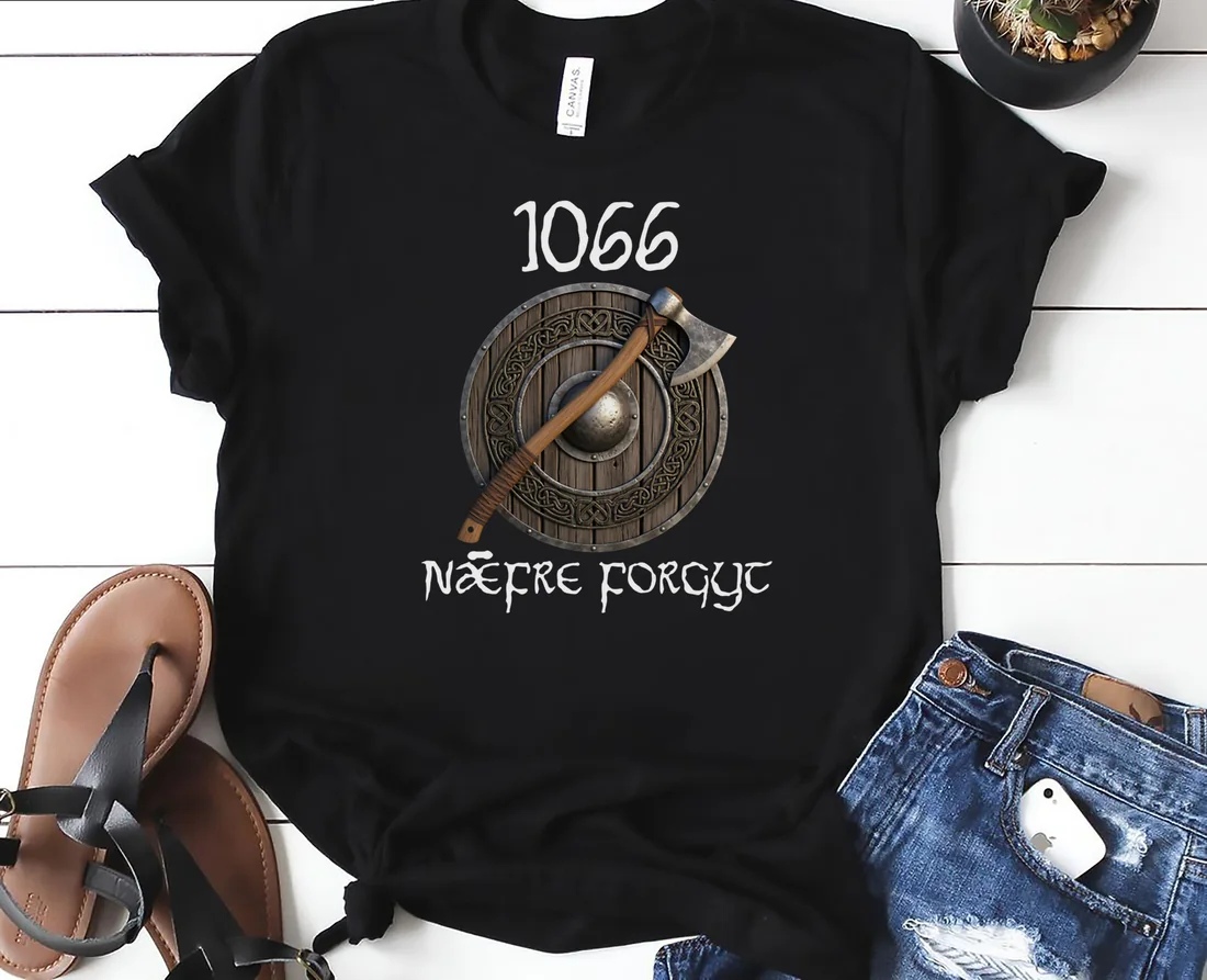 1066 Naefre Forgyt Never Forget Viking England History Essential T-Shirt