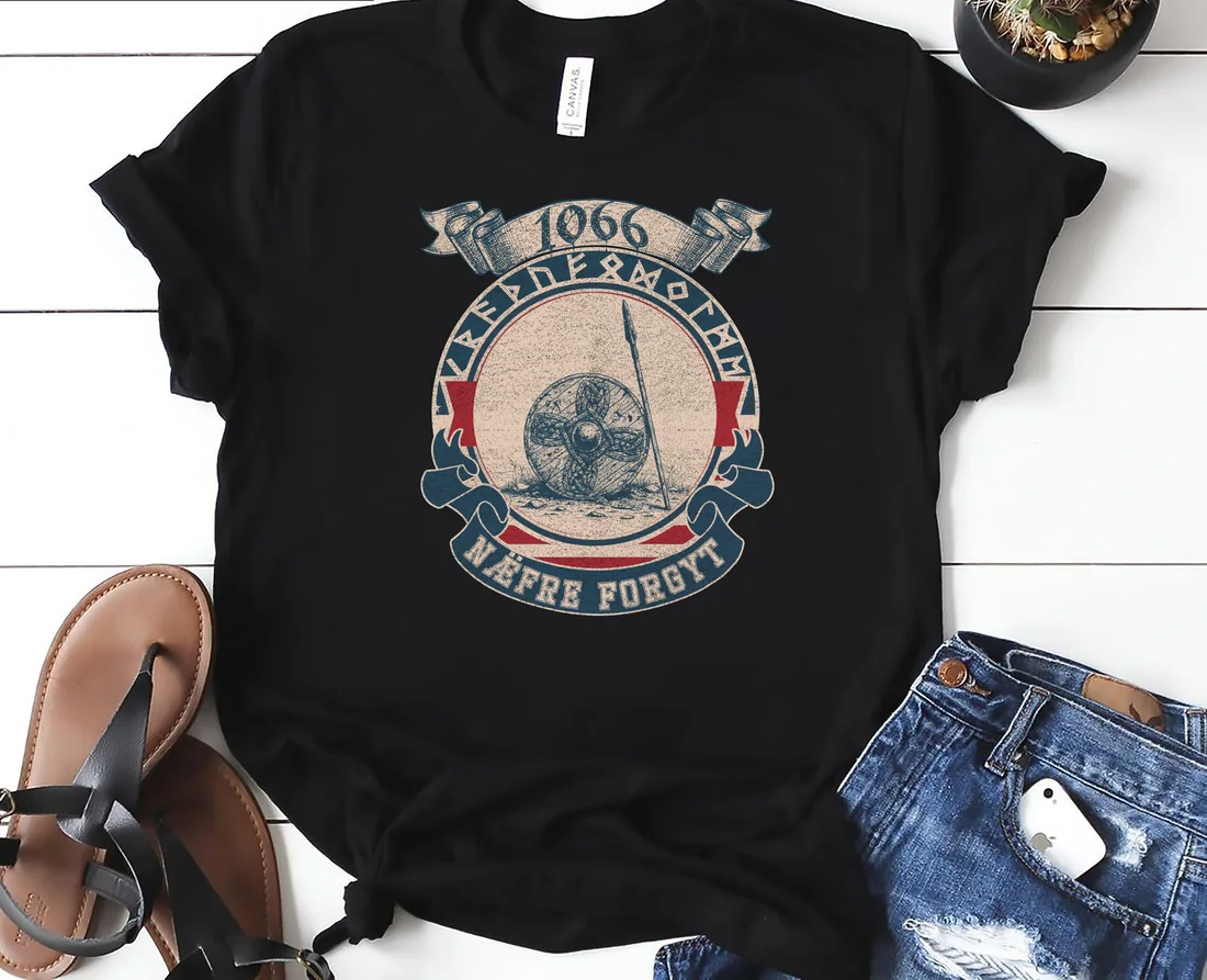 1066 Naefre Forgyt Never Forget Viking England Vintage Long Sleeve T-Shirt
