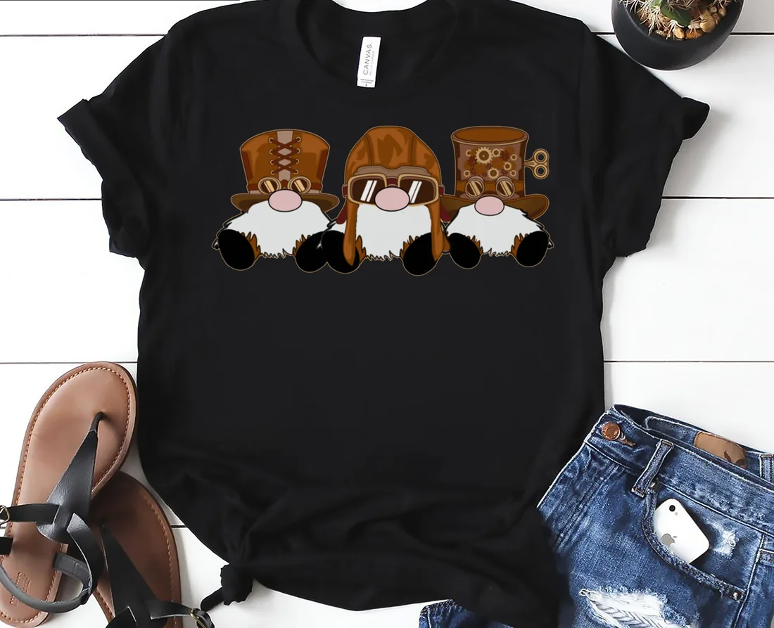 3 steampunk nordic gnomes gears